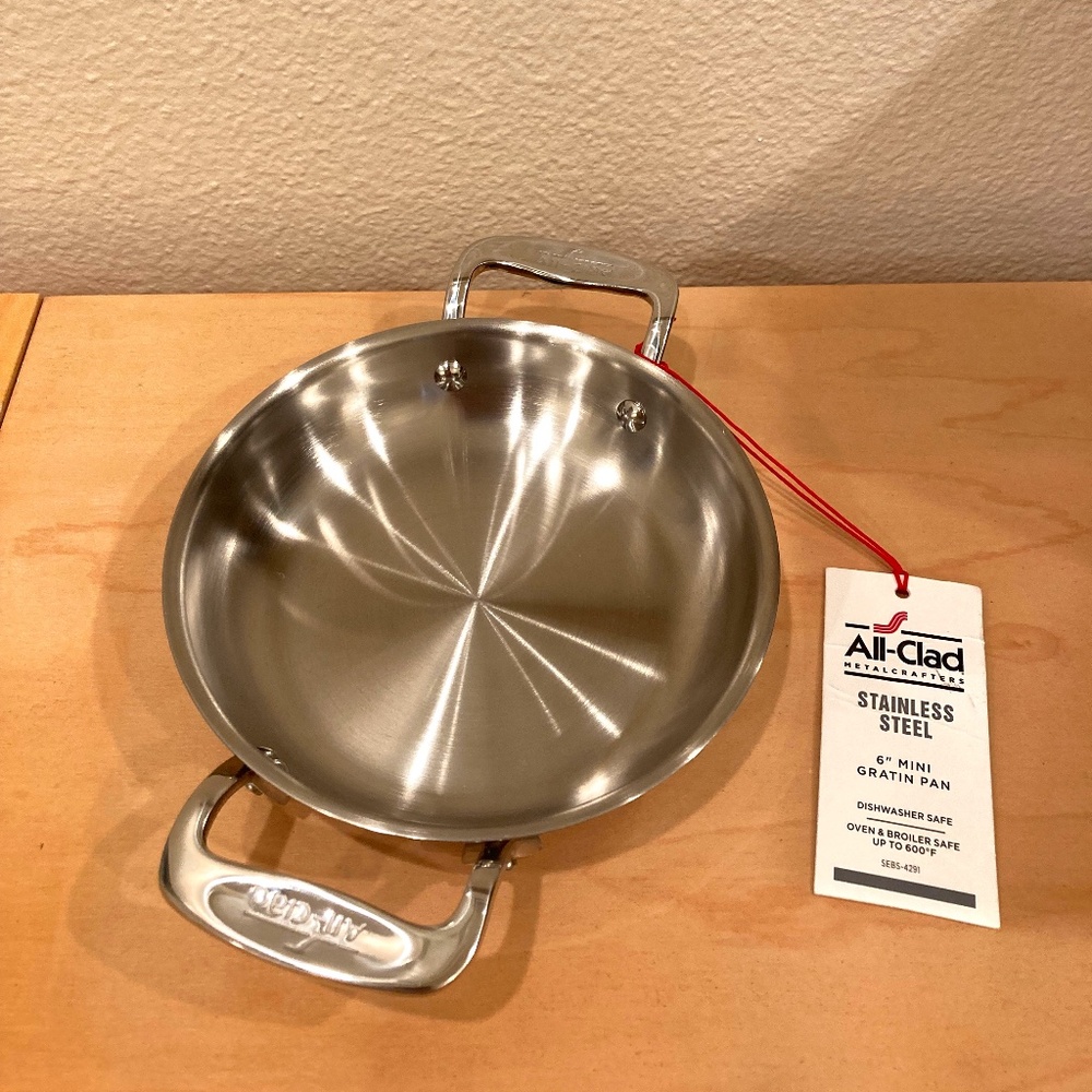 New All-Clad 6" Stainless Steel Mini Gratin Pan